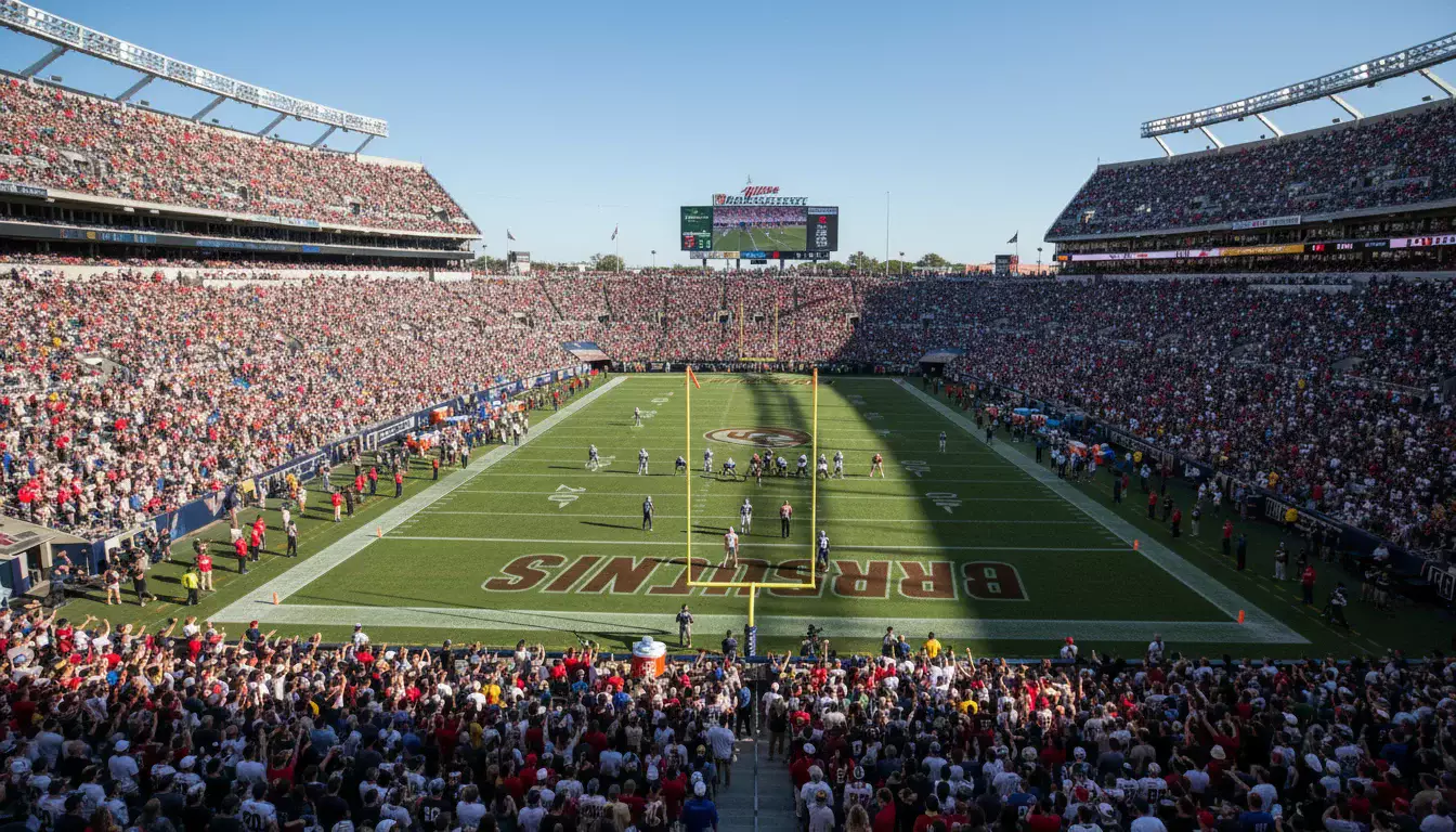 Stadio NFL durante una partita di football americano