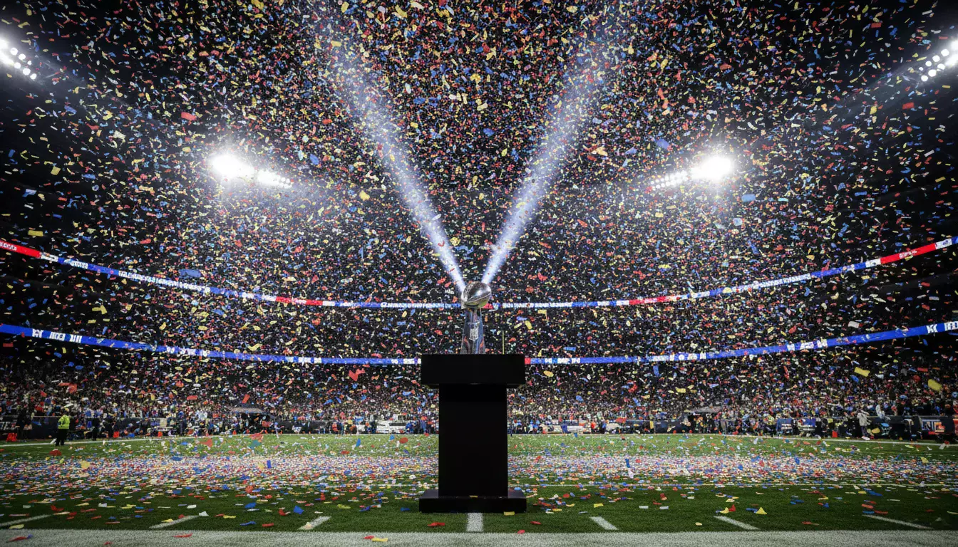 Super Bowl NFL con trofeo Vince Lombardi