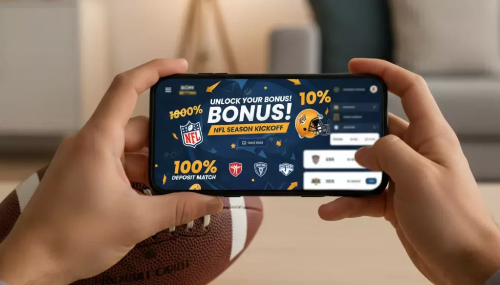 Promozione bonus scommesse NFL su smartphone