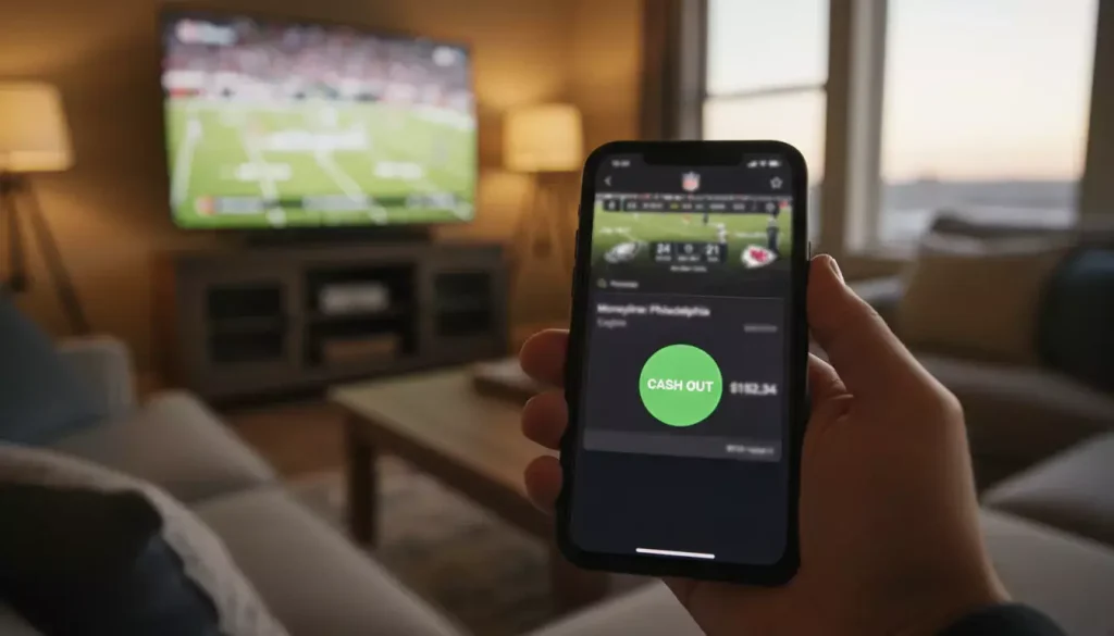 Smartphone con app scommesse e opzione cash out