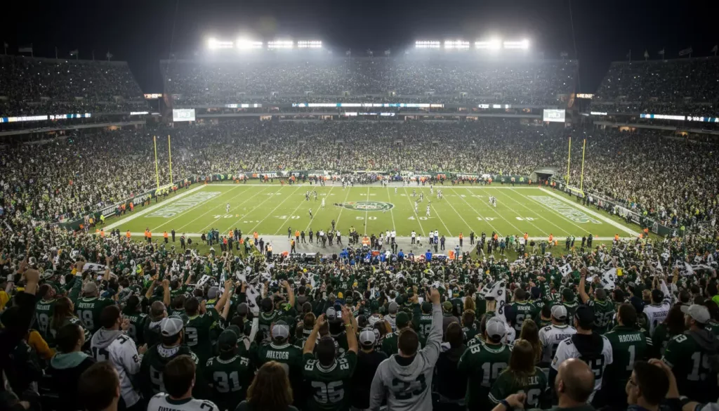 Stadio NFL gremito con tifosi della squadra di casa