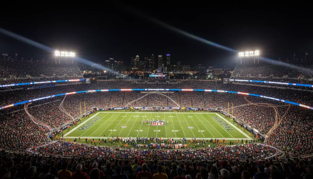 Stadio NFL illuminato per Monday Night Football